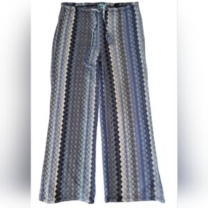 Wide Leg Sheer Mesh Coverup Palazzo Pants Womens M Coastal Beachy Boho Crochet